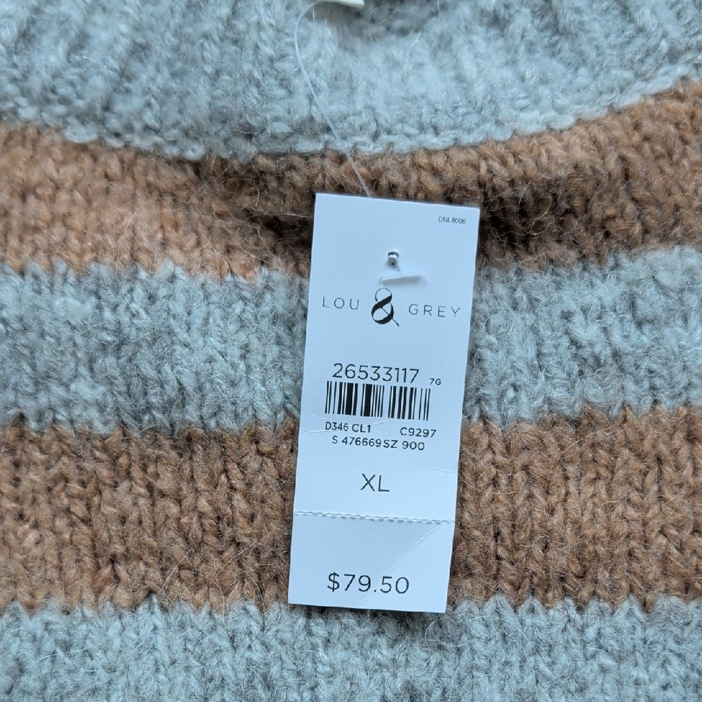 Lou & Grey Striped Sweater in Gray and Tan - Picture 3 of 3